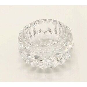 Vintage Heavy Clear Cut Crystal 3.5" Ashtray Trinket Dish